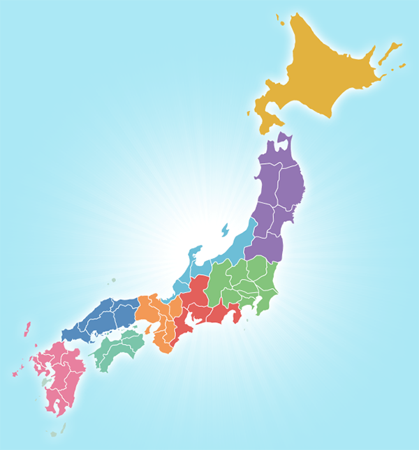 チカラもちの対応エリアマップ