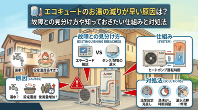 エコキュートのお湯の減りが早い5つの原因！対処方法もご紹介