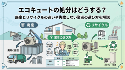 エコキュートの処分はどうする？ 廃棄とリサイクルの違いや失敗しない業者の選び方を解説