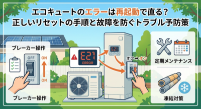 エコキュートのエラーは再起動で直る？ 正しいリセットの手順と故障を防ぐトラブル予防策