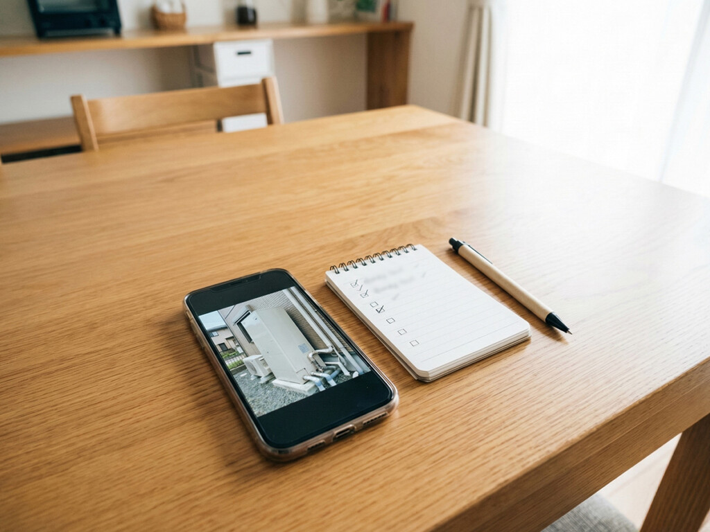 設置状況の写真を準備して相談に備えるイメージ