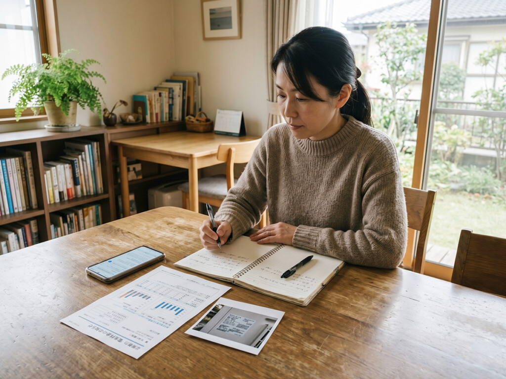 電気温水器からエコキュート交換を相談する前に電気代や型番を確認しているイメージ
