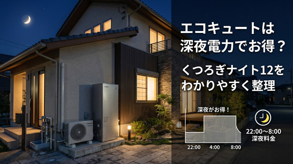 石川県】エコキュートは深夜電力で本当にお得？くつろぎナイト12と