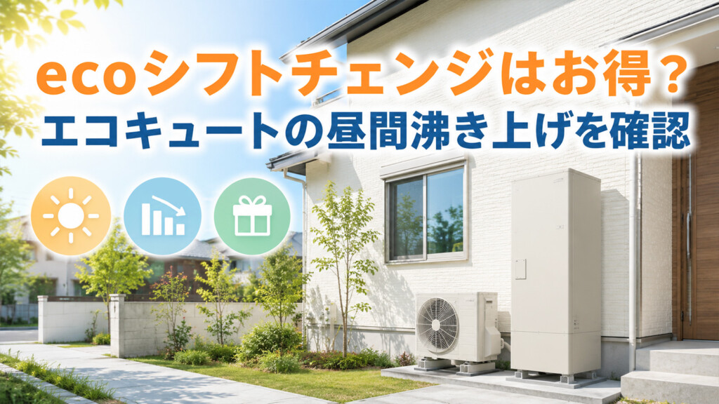 北陸電力のecoシフトチェンジとエコキュートの昼間沸き上げを確認する記事のアイキャッチ画像
