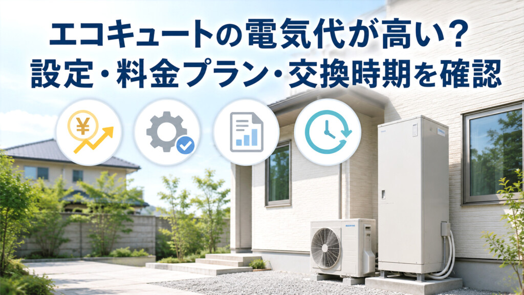 石川県でエコキュートの電気代が高いと感じた時に設定や交換時期を確認する記事のアイキャッチ画像