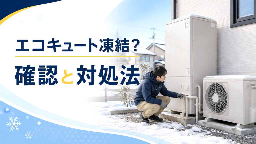 石川県の冬の戸建て住宅でエコキュートの凍結トラブルを確認するアイキャッチ画像