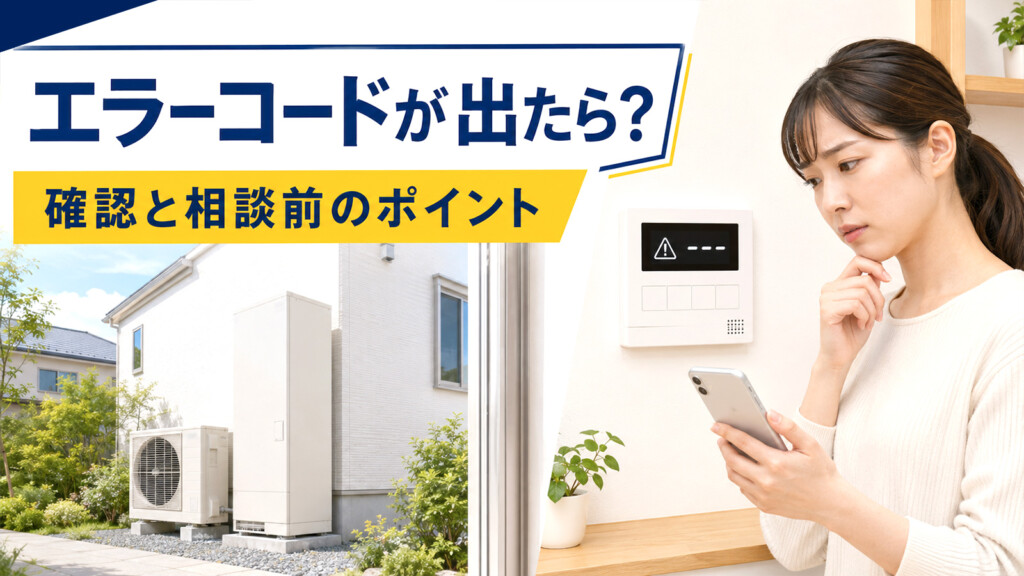石川県でエコキュートのエラーコードが出た時の確認方法と相談前のポイントを解説するアイキャッチ画像