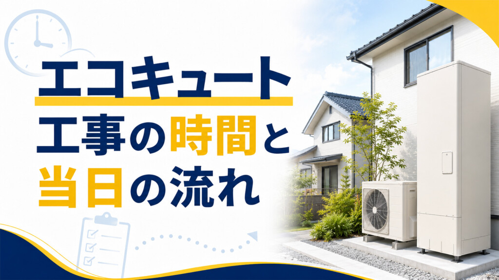 石川県でエコキュート工事にかかる時間と交換当日の流れを解説するアイキャッチ画像