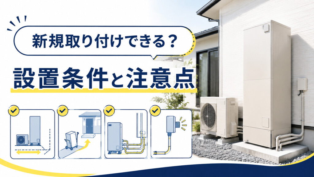 石川県でエコキュートを新規取り付けできるか設置条件と注意点を解説するアイキャッチ画像