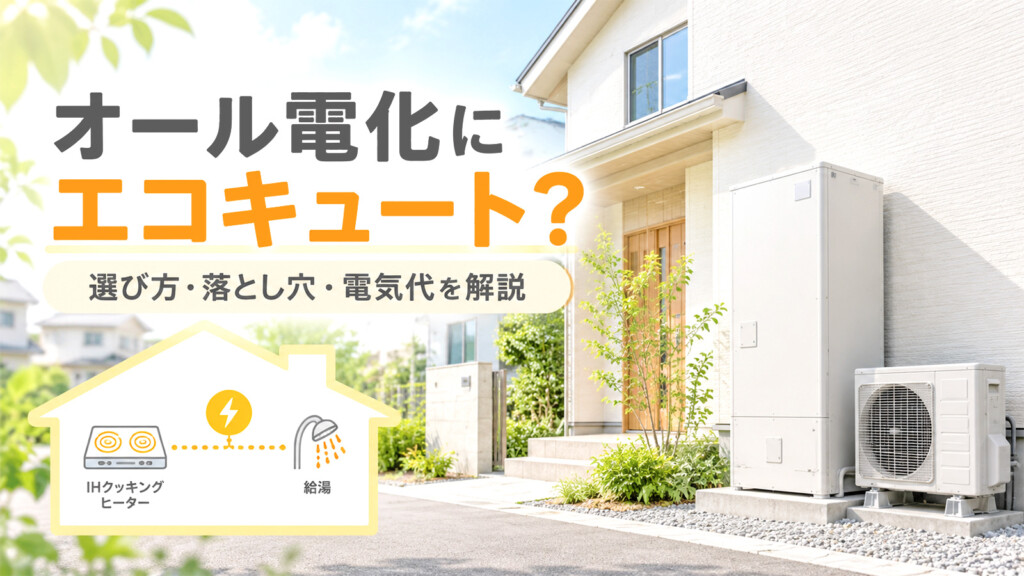 石川県でオール電化にする際のエコキュートの選び方や電気代を解説するアイキャッチ画像