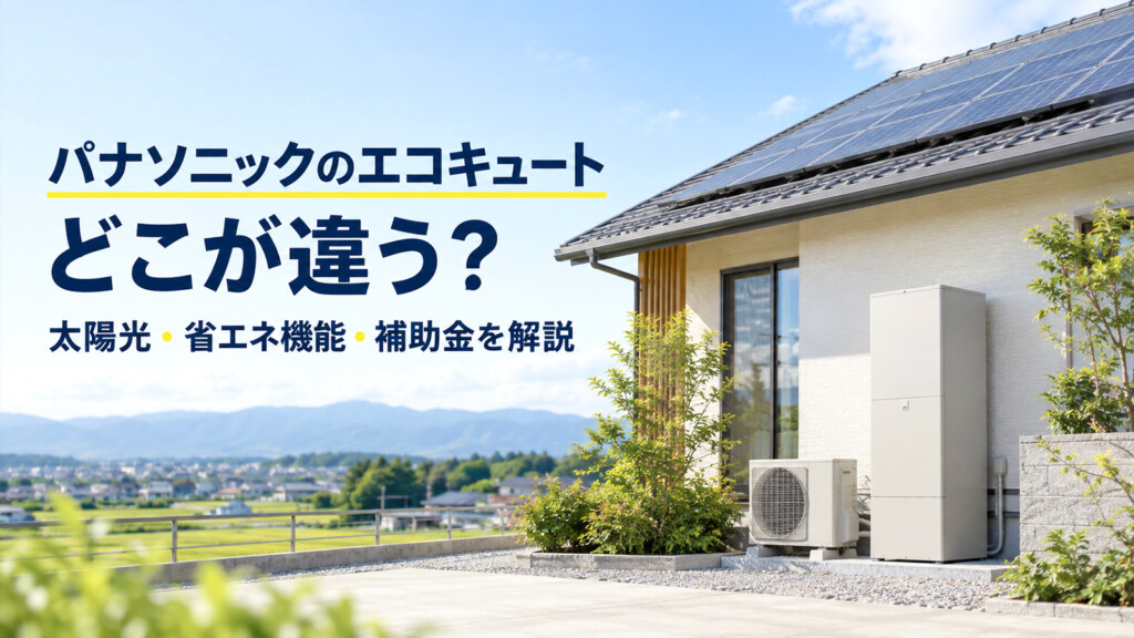 石川県でパナソニックのエコキュートを太陽光や省エネ機能から選ぶポイントを紹介するアイキャッチ画像