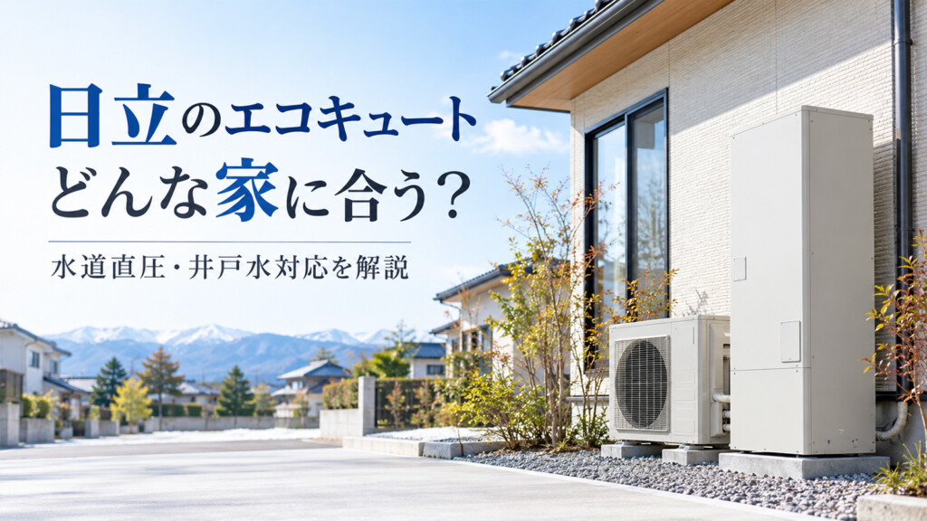 石川県で日立のエコキュートがどんな家に合うのかを水道直圧と井戸水対応の視点から解説するアイキャッチ画像