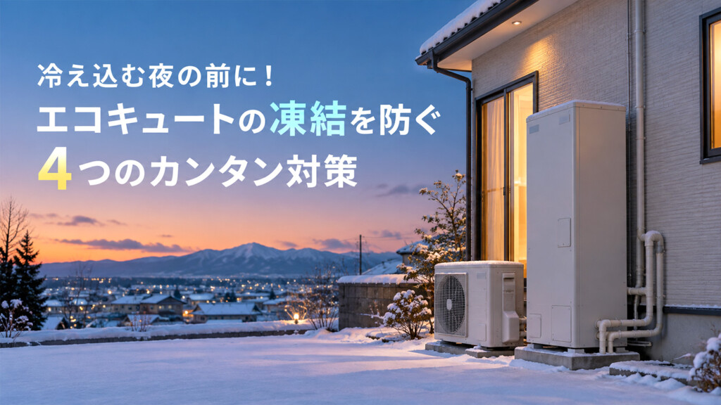石川県で冷え込む夜の前にエコキュートの凍結対策を確認するアイキャッチ画像