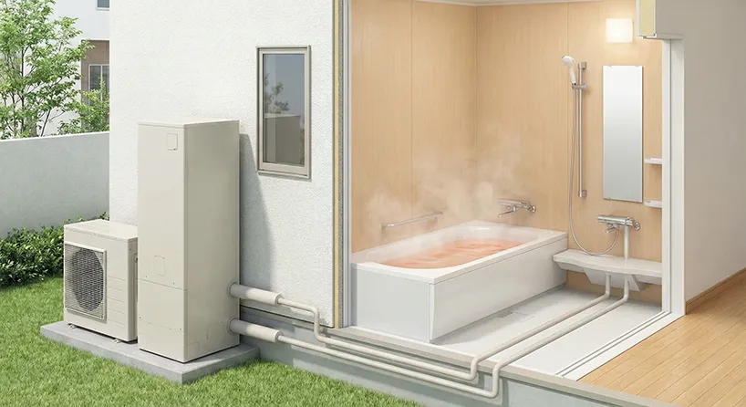 エコキュートと浴槽のイメージ
