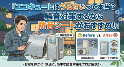 エコキュートはうるさいって本当？騒音対策するなら防音シートがおすすめ！