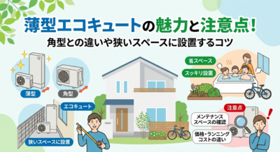 薄型エコキュートの魅力と注意点！ 角型との違いや狭いスペースに設置するコツ