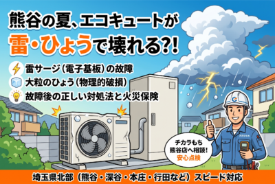 【熊谷市】夏の落雷・雹でエコキュートは壊れる？影響と対処法