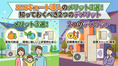 エコキュート導入のメリット3選！知っておくべき2つのデメリット
