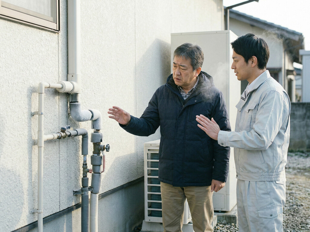 無理な対応をせず、作業員の説明を聞く様子