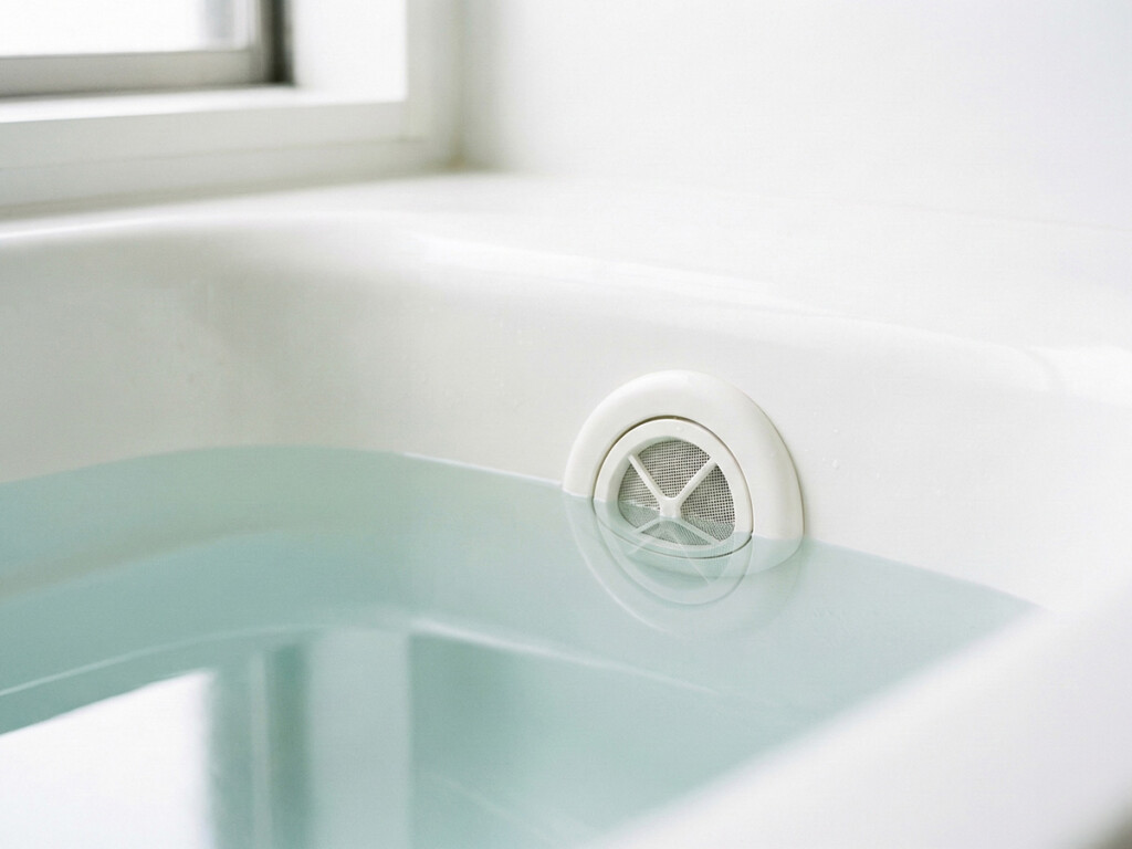 浴槽の循環口まわりを確認するイメージ