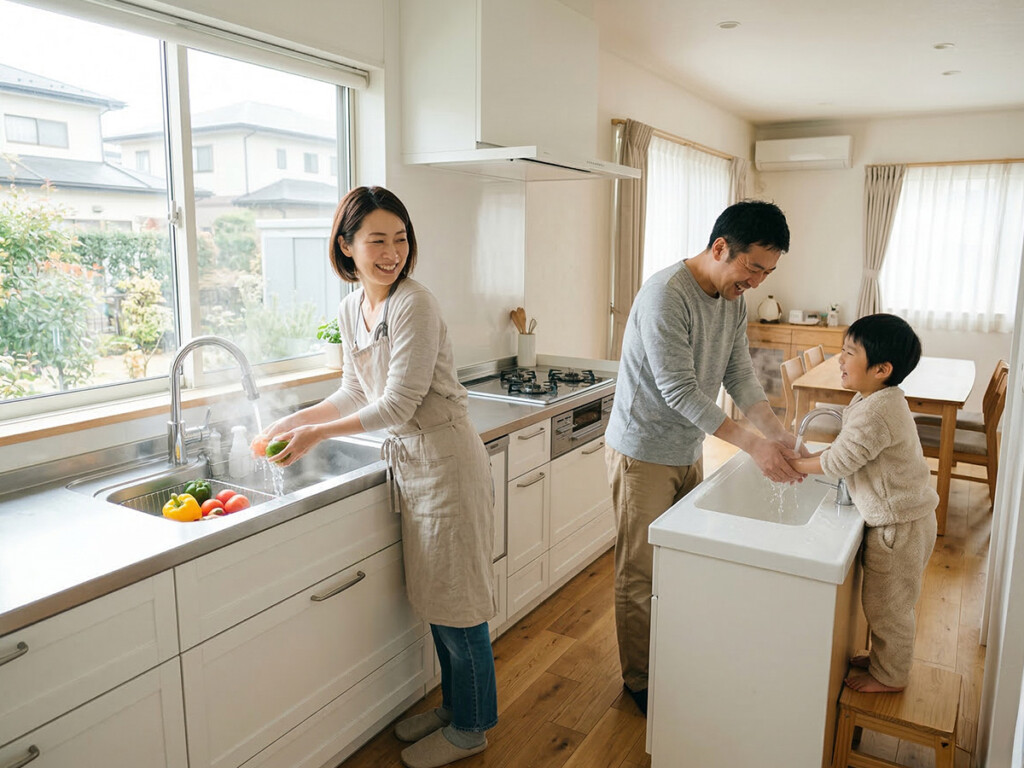 お湯を使う日常の暮らしをイメージした写真