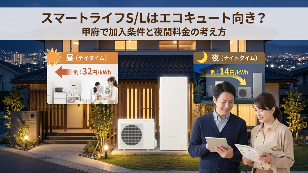 スマートライフS/Lとエコキュートの関係を比較するイメージ