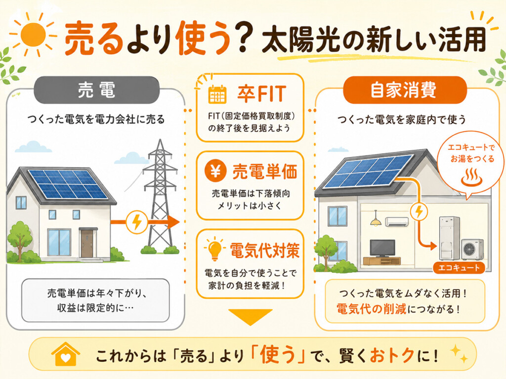 太陽光連携機能つきエコキュートの確認ポイントをまとめた図解