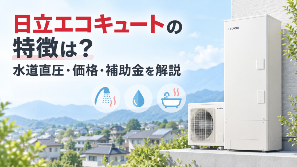山梨県で日立エコキュートの水道直圧や価格・選び方を解説するアイキャッチ