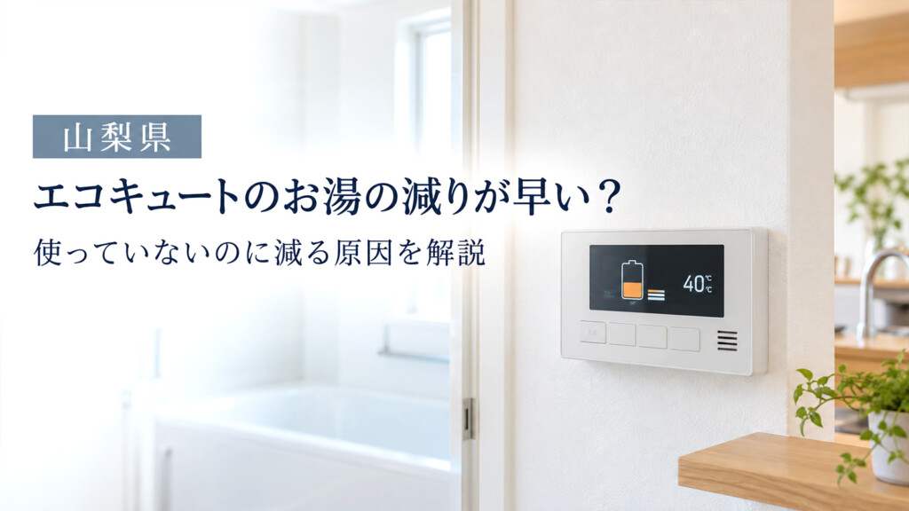 山梨県でエコキュートのお湯の減りが早い原因を解説するアイキャッチ画像