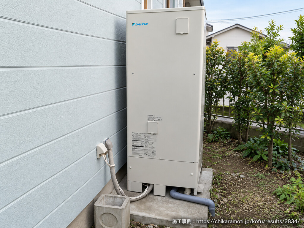 山梨県甲府市で電気温水器からダイキンEQX37XFVへ交換したエコキュートの施工事例