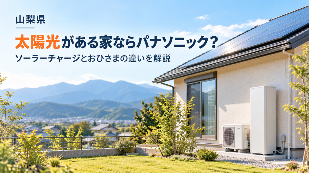 山梨県でパナソニックのソーラーチャージとおひさまエコキュートの違いを解説するアイキャッチ画像