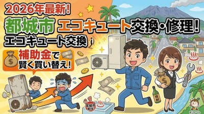 【2026年最新】都城市のエコキュート交換・修理ガイド｜補助金で賢く買い替えよう！