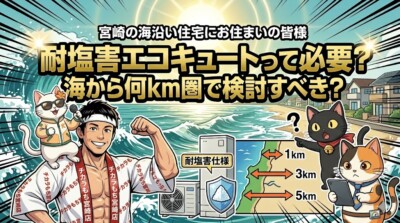 【宮崎のエコキュート】海沿い住宅は耐塩害仕様が必要？｜海から何km圏で検討すべきか