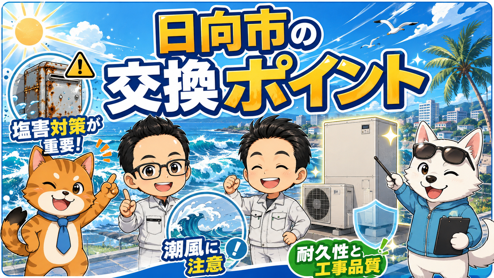日向市でのエコキュート交換ポイントを説明するアイキャッチ画像