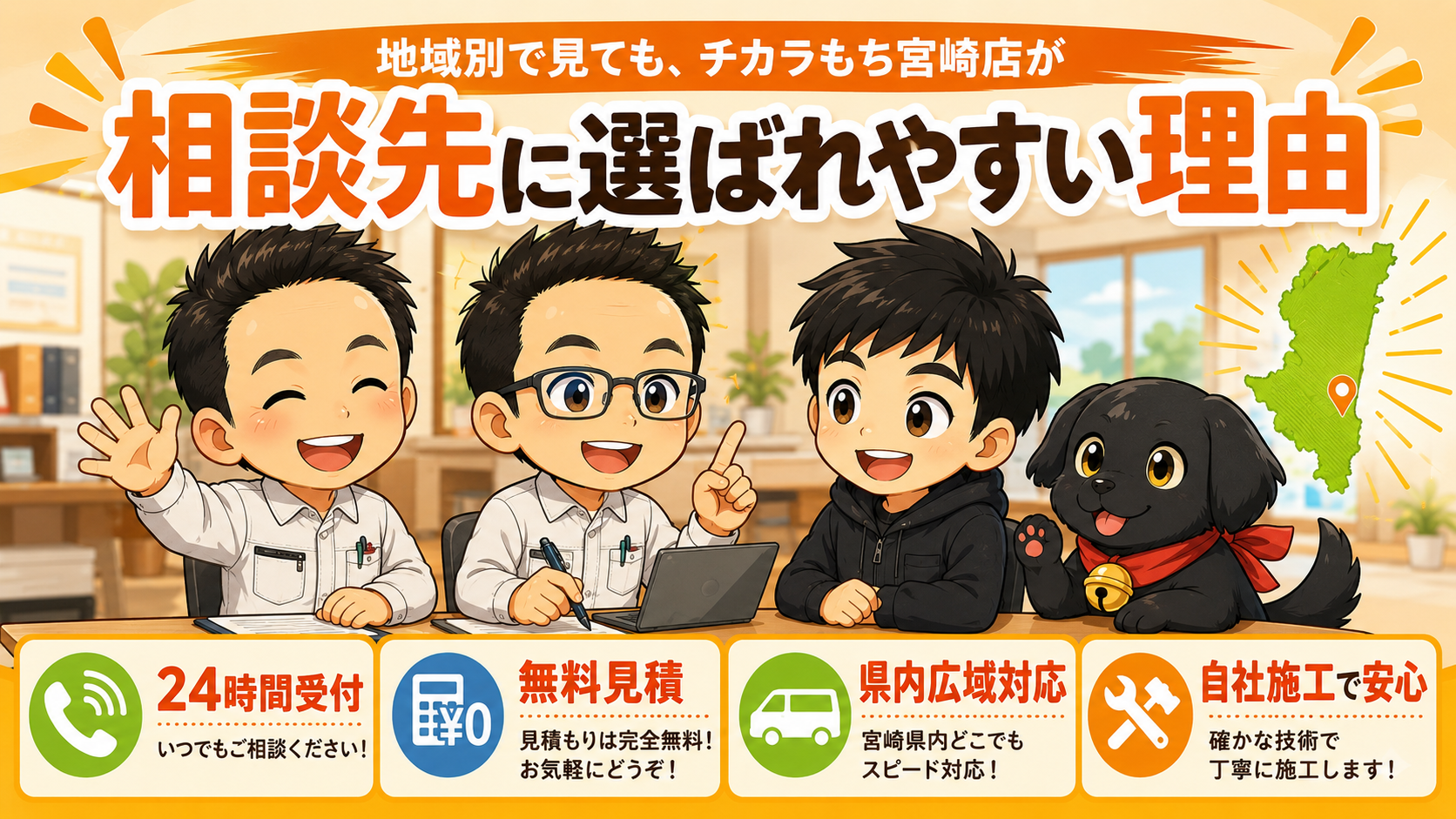 チカラもち宮崎店が地域別相談先として選ばれやすい理由を説明するアイキャッチ画像