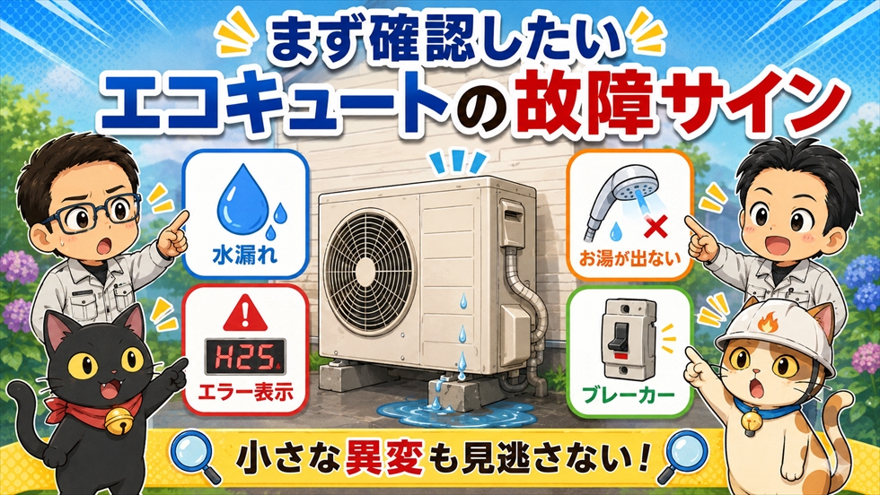 まず確認したいエコキュートの故障サイン