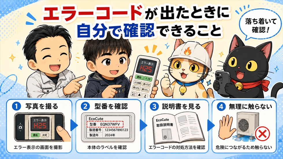 エラーコードが出たときに自分で確認できること