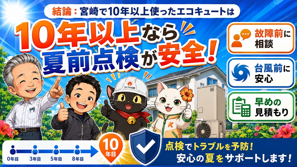 10年以上使ったエコキュートは夏前点検が安全