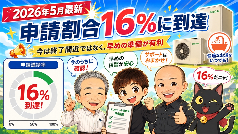 エコキュート補助金 申請割合16％
