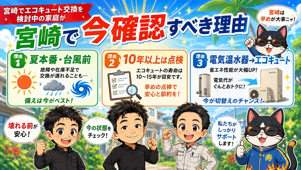宮崎でエコキュート交換前に確認すべき理由