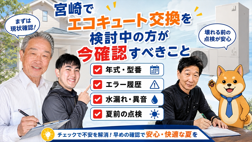 宮崎でエコキュート交換を検討中の方が確認すべきこと