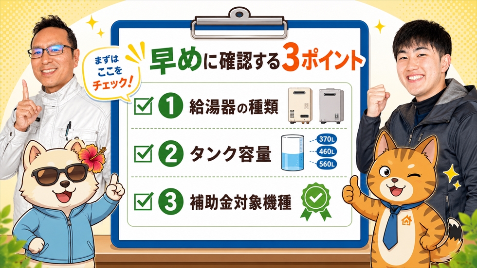 エコキュート交換前に早めに確認する3ポイント
