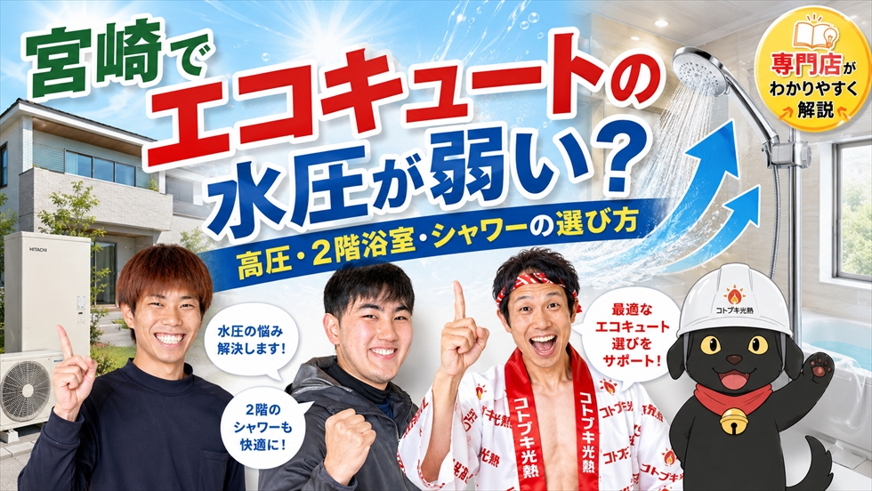 宮崎でエコキュートの水圧が弱いと感じる方への解説