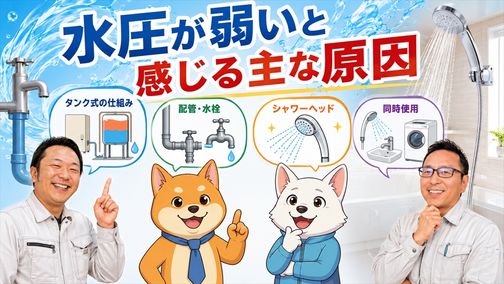 エコキュートの水圧が弱いと感じる主な原因