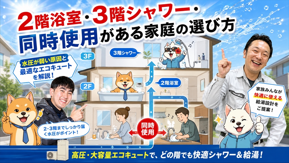 2階浴室・3階シャワー・同時使用がある家庭の選び方