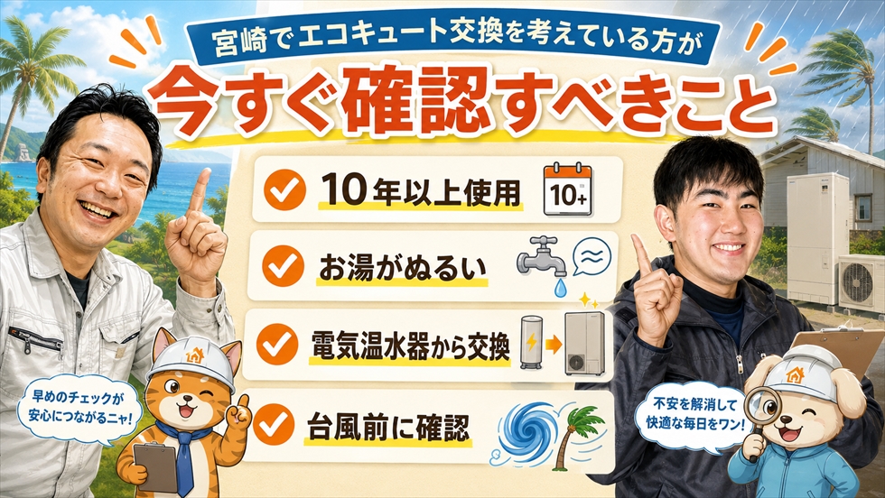 宮崎でエコキュート交換を考えている方が今すぐ確認すべきこと