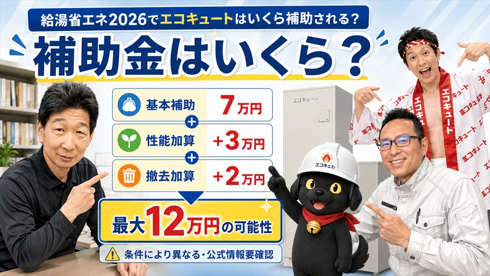 給湯省エネ2026でエコキュートはいくら補助されるか
