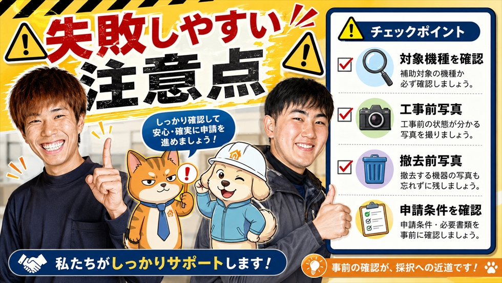 エコキュート補助金で失敗しやすい注意点