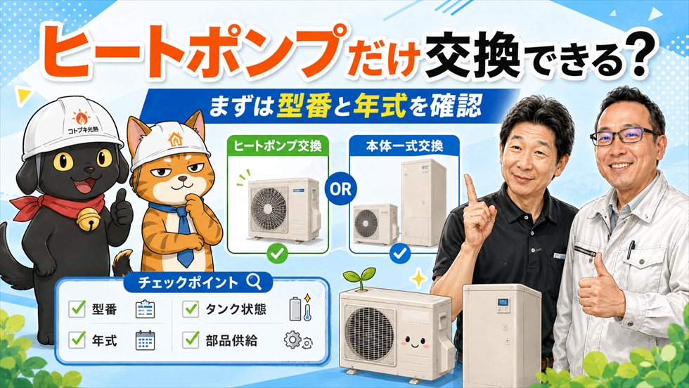 ヒートポンプだけ交換できるかを型番と年式から判断するポイント