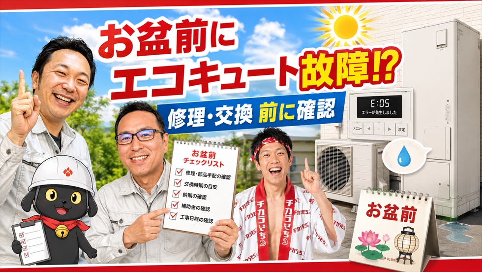 2026年お盆前にエコキュートが故障したときの確認事項